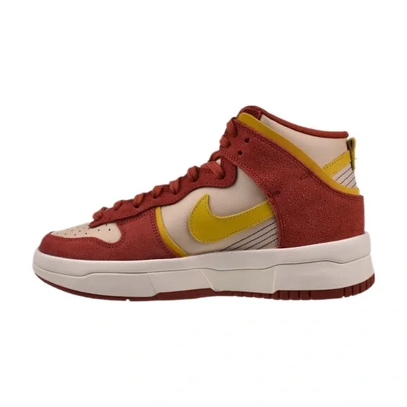 Nike Dunk High Up "Cinnabar" Women's Shoes Red-Gold - size 6.5 - Picture 6 of 8